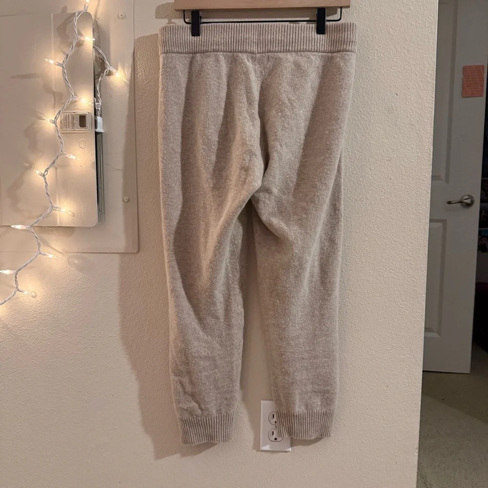 summersalt Cozy Knit Drawstring Joggers in Light Taupe - Picture 2 of 8